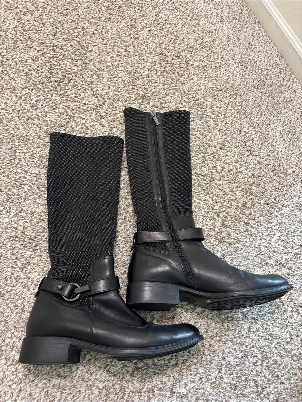 Aquatalia leather woven riding boots 9.5